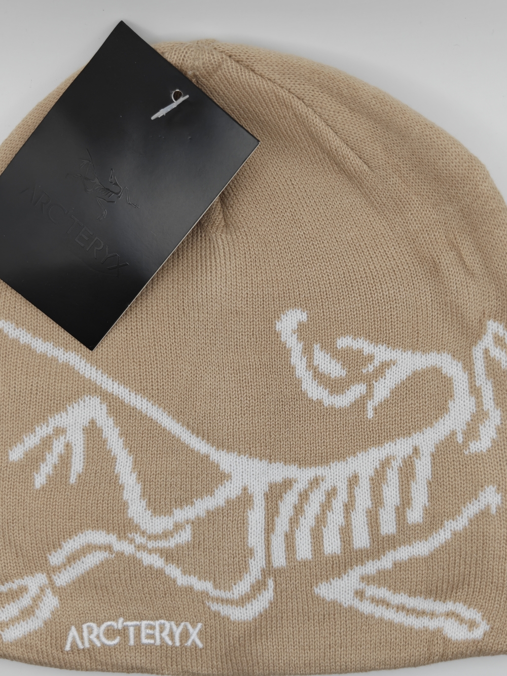 Arc'teryx Men’s Tan Knit Beanie with White Logo